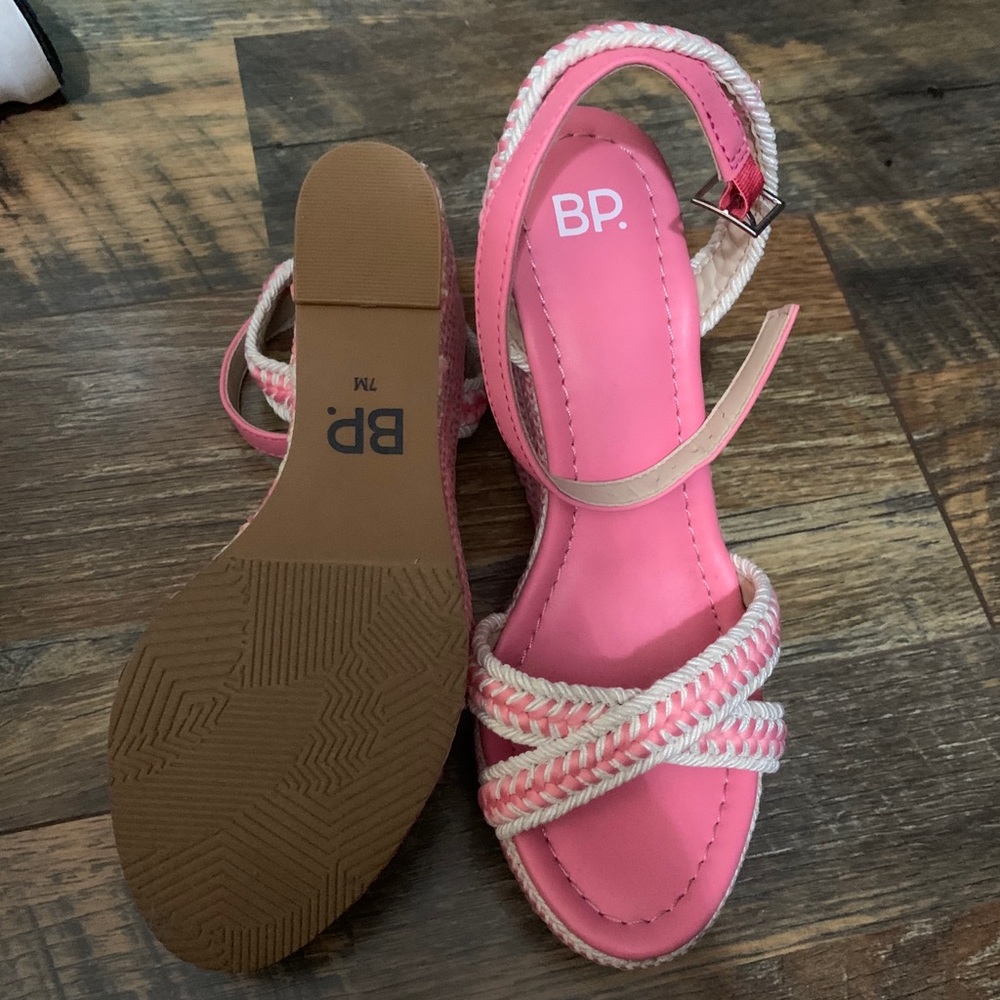 BP pink and white wedges